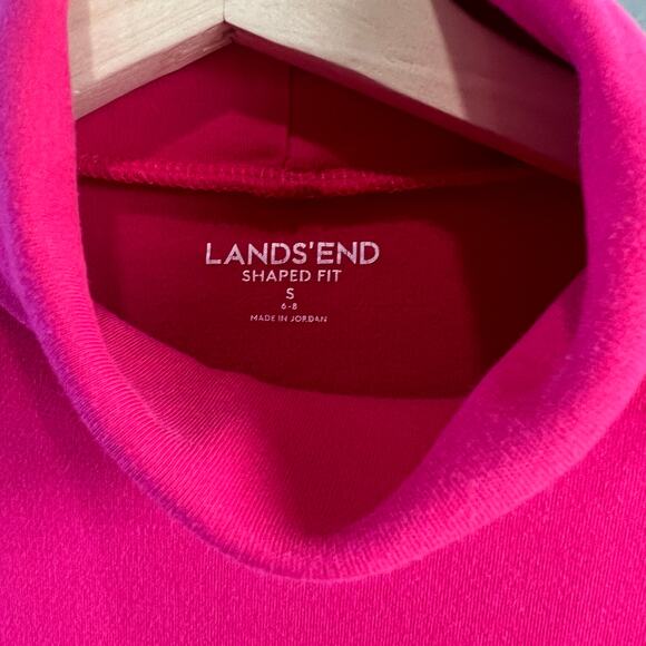 Lands’ End Pink 100% Cotton Turtleneck Shaped Fit Long sleeve Top Sz Small (6-8) - Picture 2 of 8